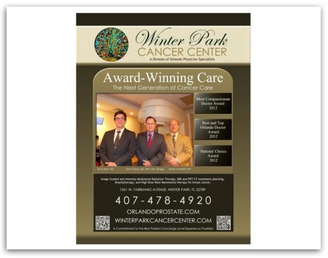 Winter Park Cancer Center Orlando Magazine Ad