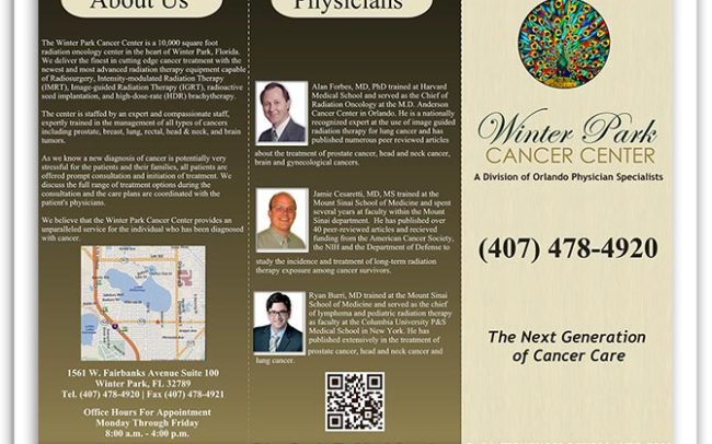 Winter Park Cancer Center brochure
