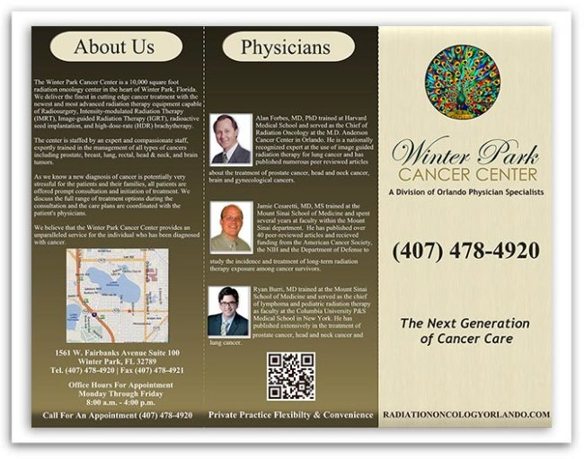 Winter Park Cancer Center brochure