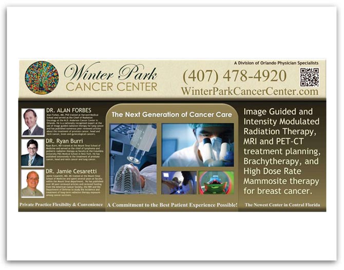 Winter Park Cancer Center table sign