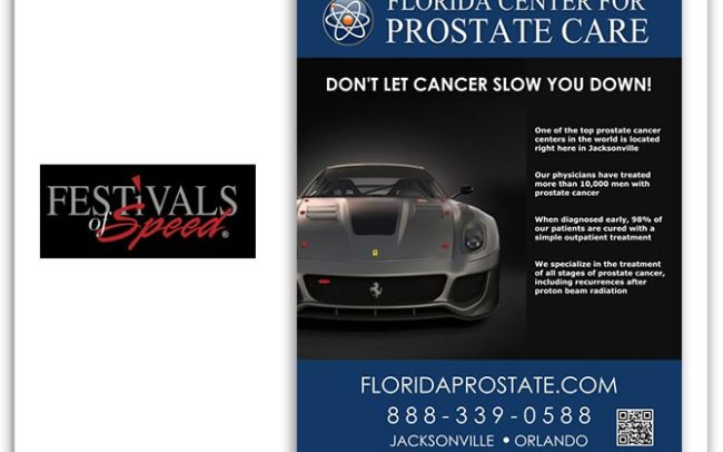 Florida center for Prostate Care Festival of Speeds ad
