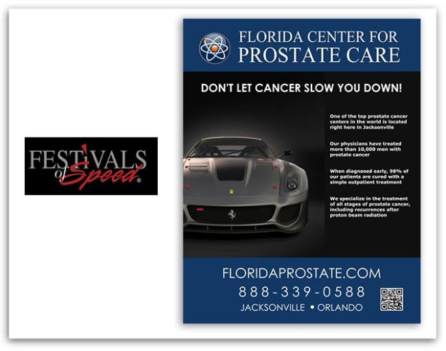 Florida center for Prostate Care Festival of Speeds ad