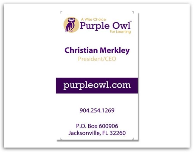 Purple Owl Business Card