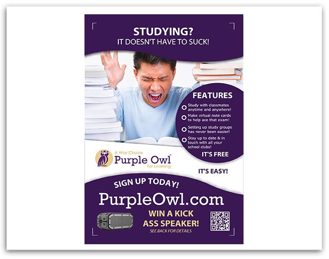 Purple Owl flyer