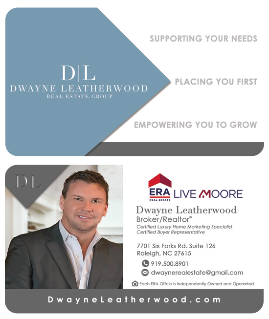 Dwayne Leatherwood Real Estate Group custom business card