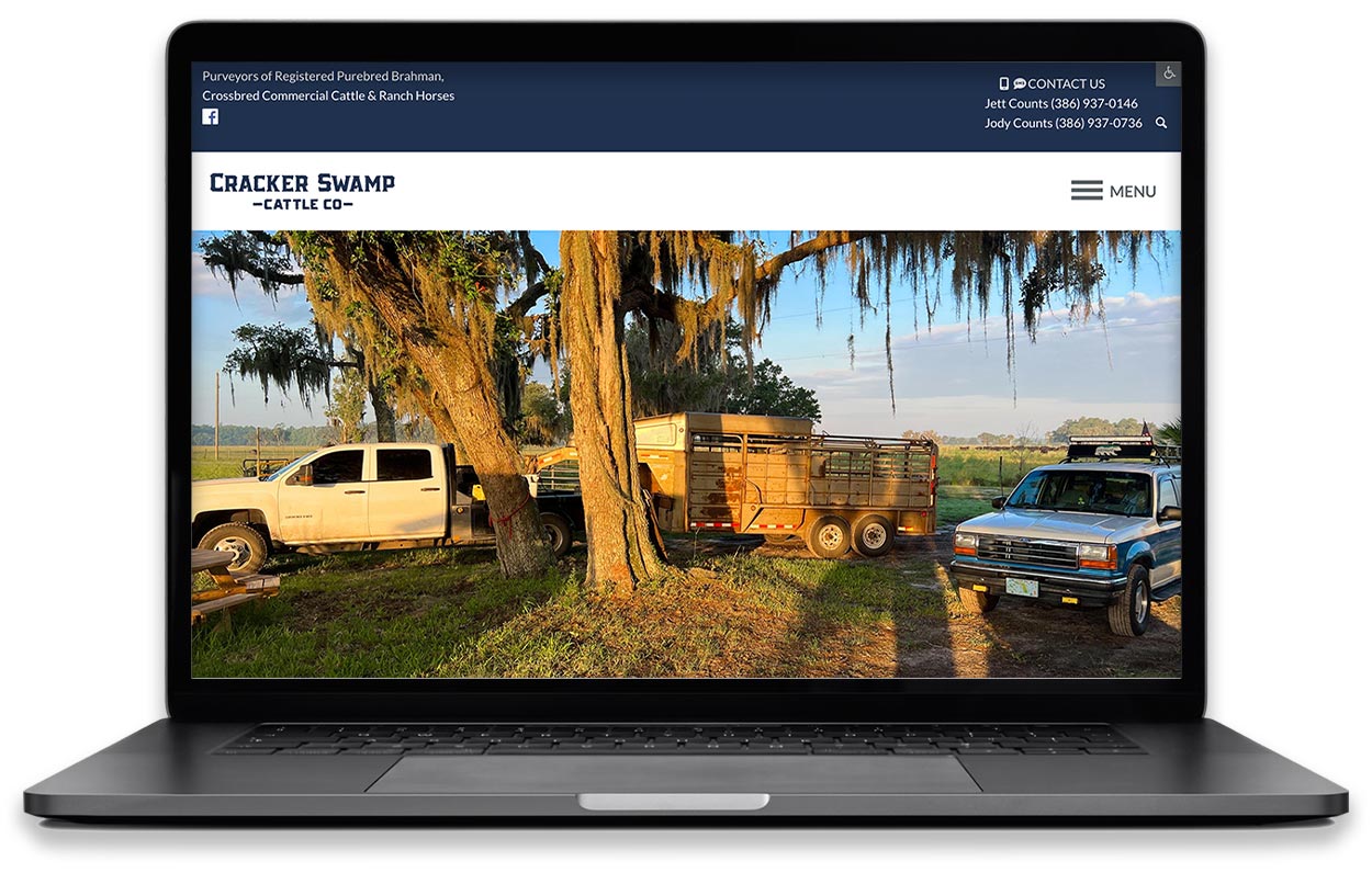 Cattle Ranch Website Design in Florida. Cracker Swamp Cattle Co. website Cattle Ranch Website Design in Florida. Cracker Swamp Cattle Co. website