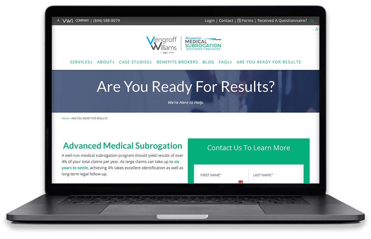 Vengroff Williams Advanced Medical Subrogation website Vengroff Williams Advanced Medical Subrogation website latop