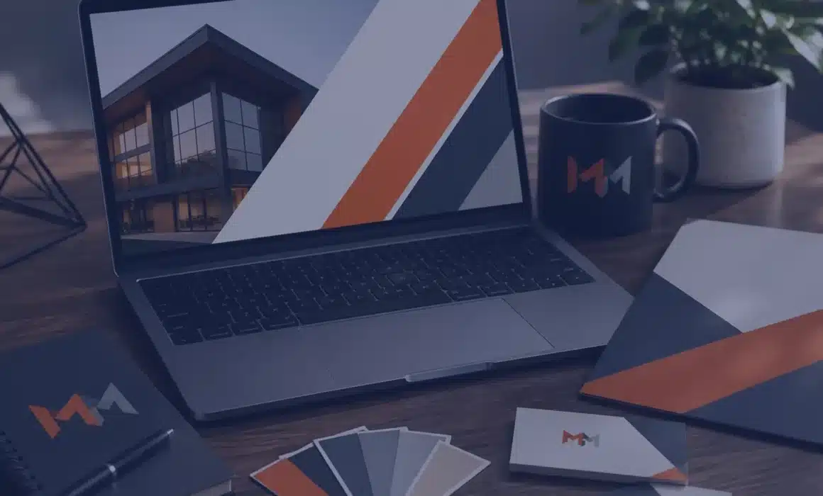 Coordinated website and branding materials sharing a consistent visual identity