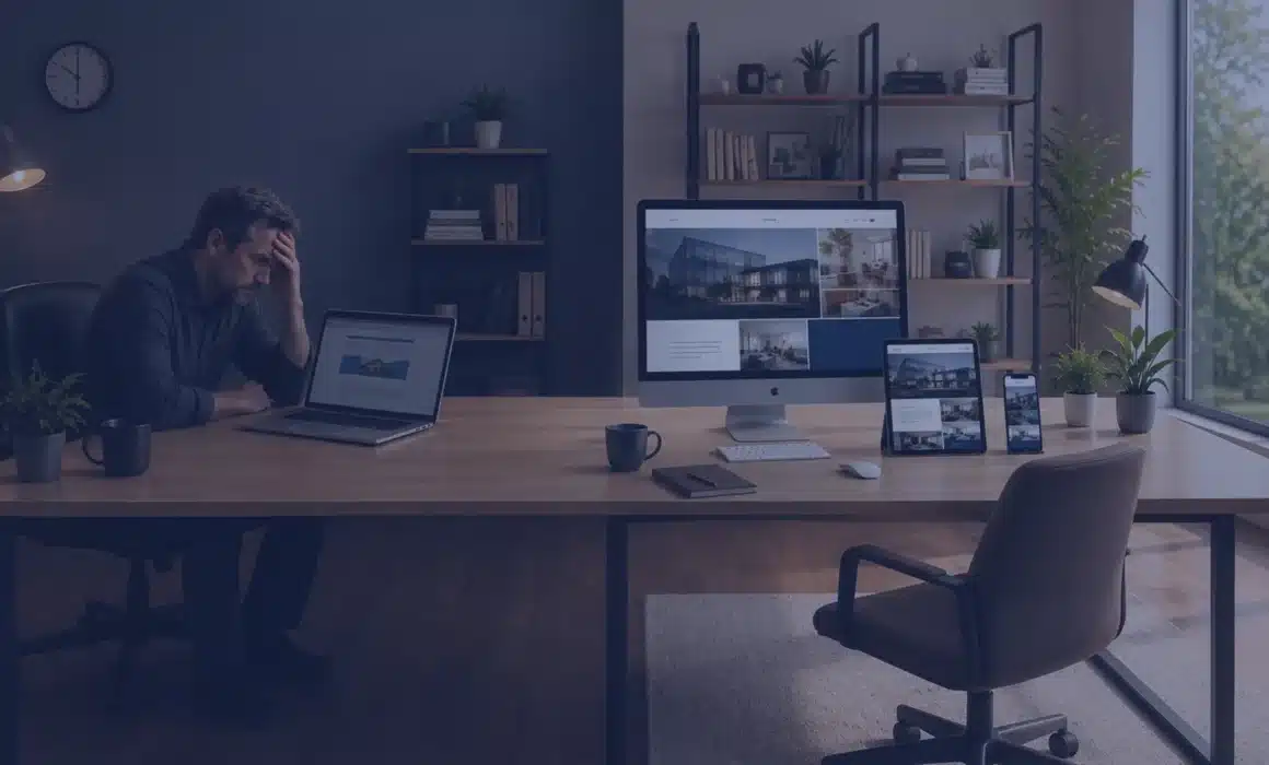 Business owner comparing a cheap website with a professional responsive website